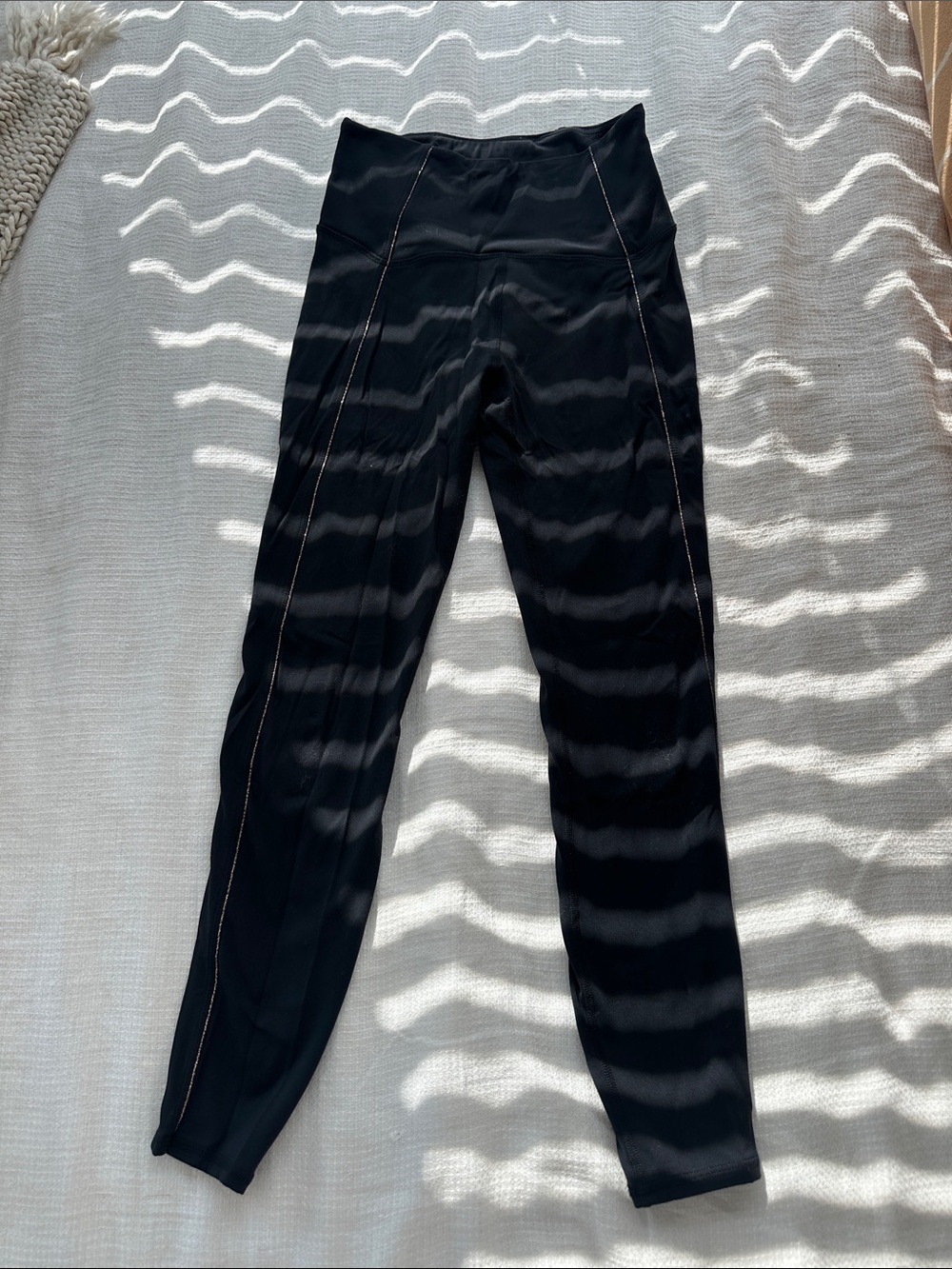 JoyLab Black High-Rise Leggings with Contrast Side Stitching